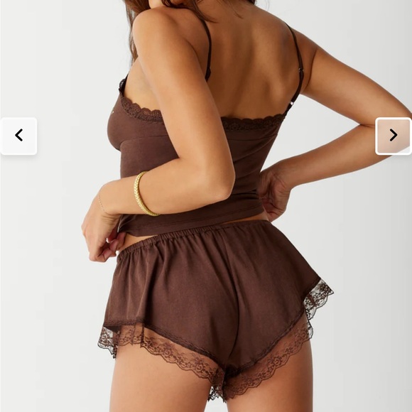 Frankies bikinis sleepy mini shorts in brown - Picture 2 of 3